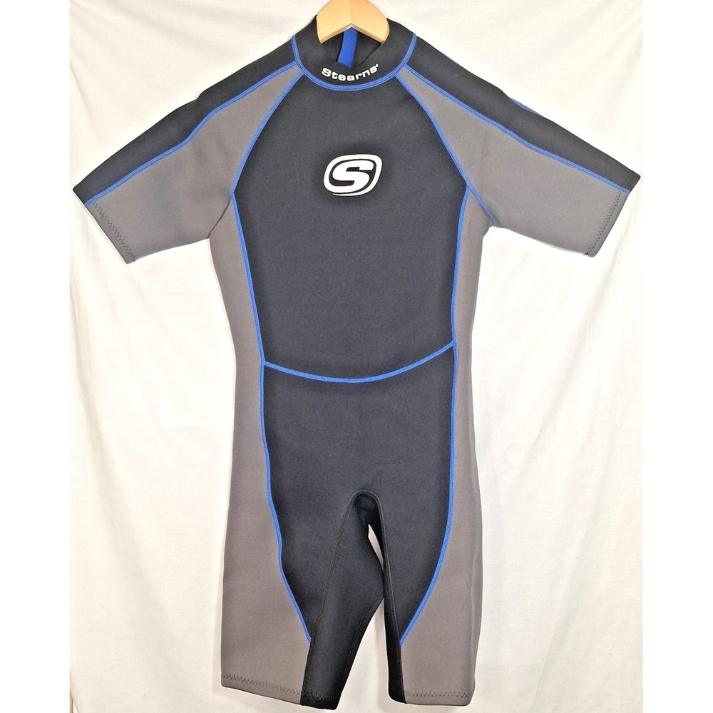 NEW Stearns Viper Shorty L Wetsuit Neoprene Nylon Tech Black Grey Charcoal Large